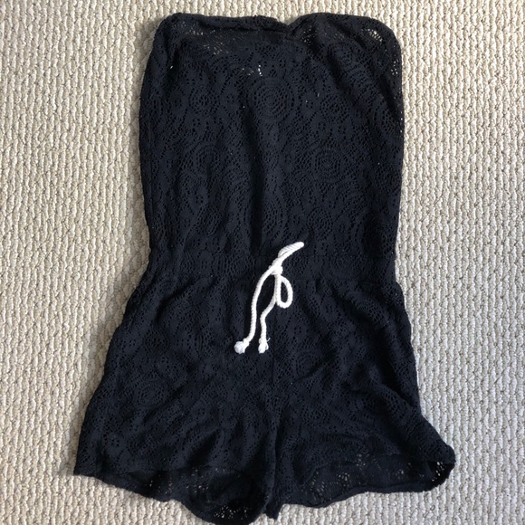 Black crochet Aerie swimsuit cover up - Picture 1 of 3